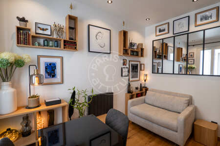 Wohnzimmer Möblierte wohnung - 25m²  - 1 Zimmer - Jules Joffrin - Mairie du 18ème - Paris